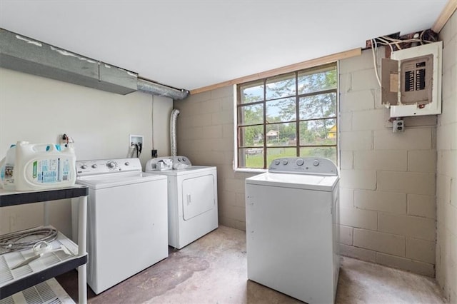 8700 Independence Ave, Kansas City, MO 64125 - laundry area with washer and clothes dryer and electric panel