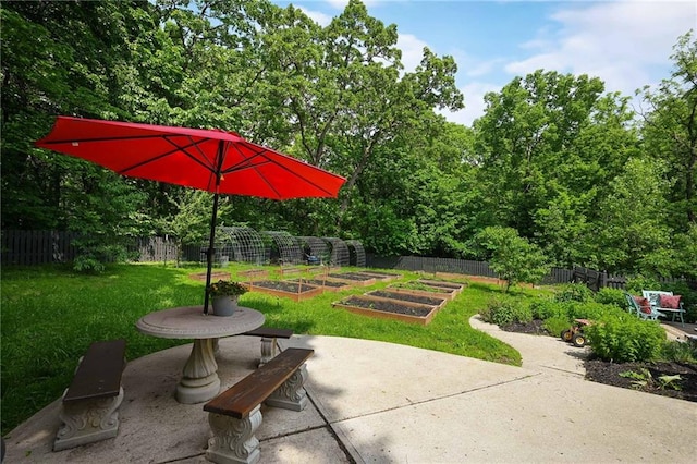 8 Apache Dr, Lake Winnebago, MO 64034 - view of patio featuring a garden