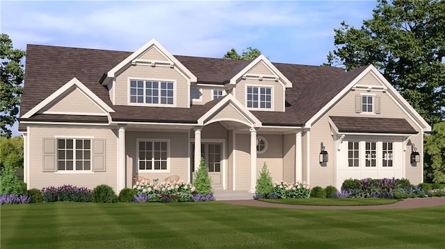 18568 W 180th Ct, Olathe, KS 66062 - view of front of home with a front lawn, roof with shingles, and a porch