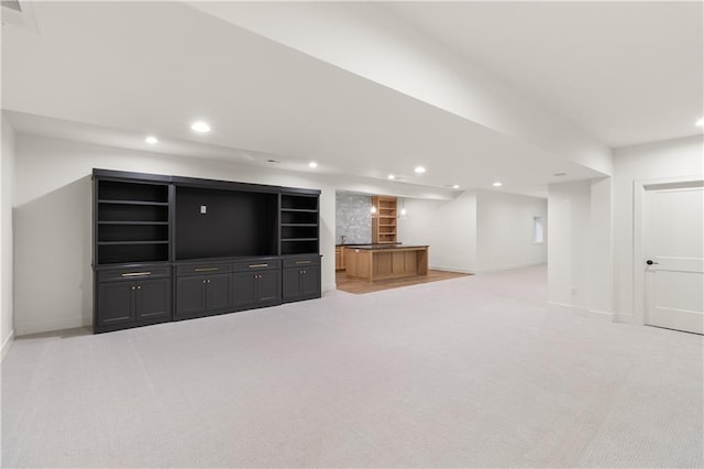 18568 W 180th Ct, Olathe, KS 66062 - basement with recessed lighting, light colored carpet, and baseboards