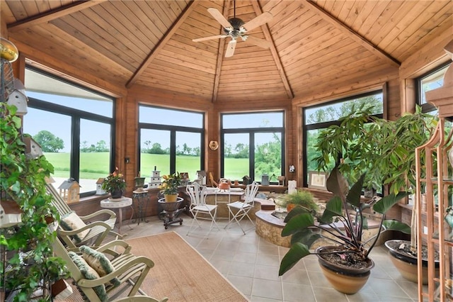 1672 N 1st Rd, Baldwin City, KS 66006 - sunroom with tile patterned floors and wood ceiling