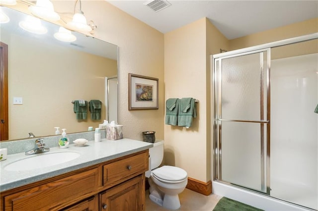 1672 N 1st Rd, Baldwin City, KS 66006 - full bathroom with vanity, a shower stall, and toilet