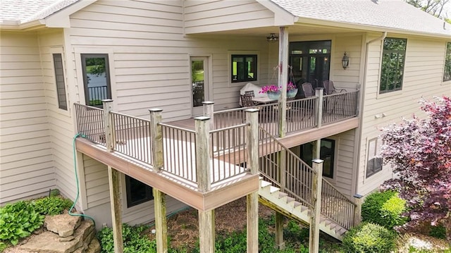 1672 N 1st Rd, Baldwin City, KS 66006 - wooden deck with stairs