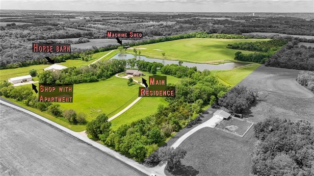 1672 N 1st Rd, Baldwin City, KS 66006 - drone / aerial view of a large body of water