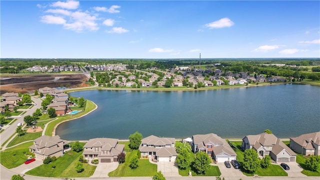 8909 SE 1st St, Blue Springs, MO 64064 - aerial perspective of suburban area featuring a large body of water
