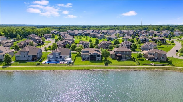 8909 SE 1st St, Blue Springs, MO 64064 - aerial view of residential area featuring a nearby body of water