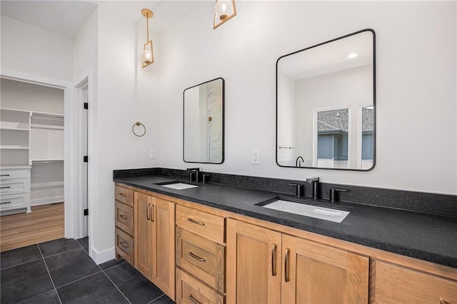 6932 Kenton St, Shawnee, KS 66226 - full bath featuring double vanity and tile patterned floors