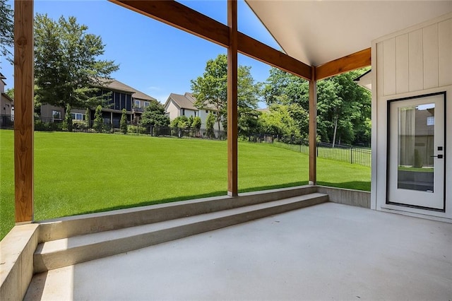 6932 Kenton St, Shawnee, KS 66226 - unfurnished sunroom featuring lofted ceiling