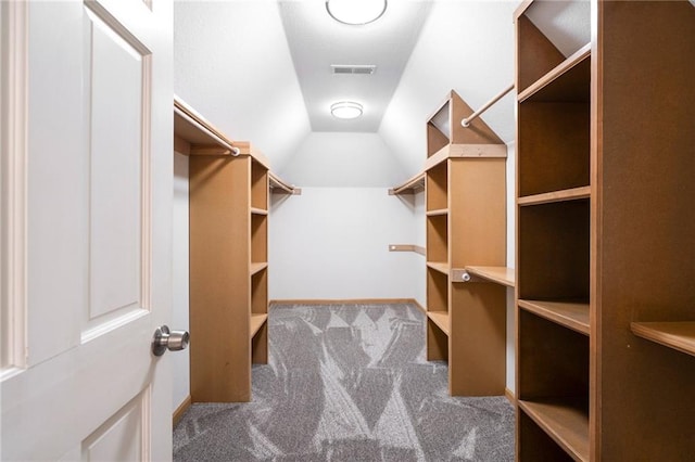 2101 Riviera Dr, Lawrence, KS 66047 - walk in closet with carpet floors and vaulted ceiling