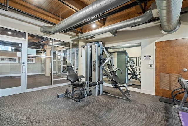 712 Broadway Blvd Unit 607, Kansas City, MO 64105 - exercise room with carpet