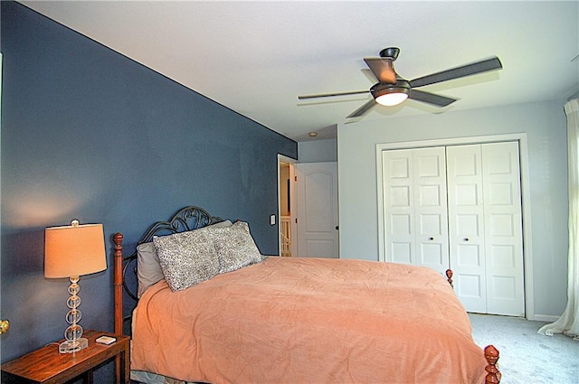 1101 SW Sunflower Dr, Lees Summit, MO 64081 - carpeted bedroom featuring a closet and ceiling fan
