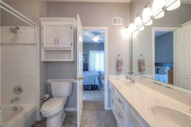 7904 W 153rd Ter, Overland Park, KS 66223 - ensuite bathroom with double vanity, shower / bath combination, and ceiling fan