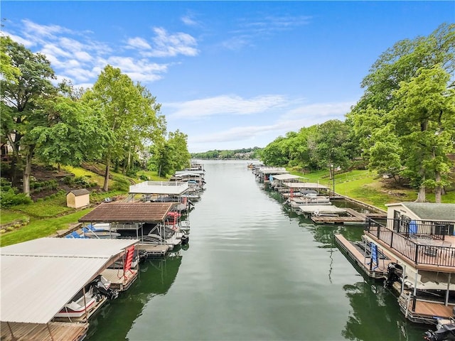 44 G St, Lake Lotawana, MO 64086 - dock with a water view and boat lift