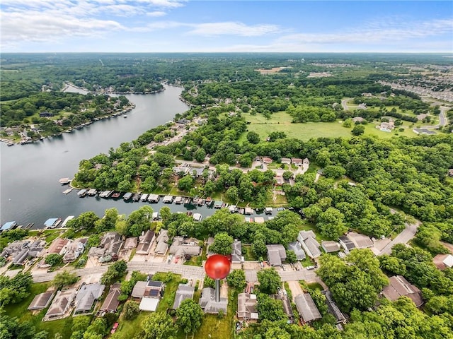 44 G St, Lake Lotawana, MO 64086 - aerial view of residential area with a large body of water