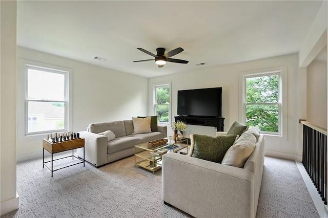 110 Cherokee Ln, Lake Winnebago, MO 64034 - living room with healthy amount of natural light and a ceiling fan