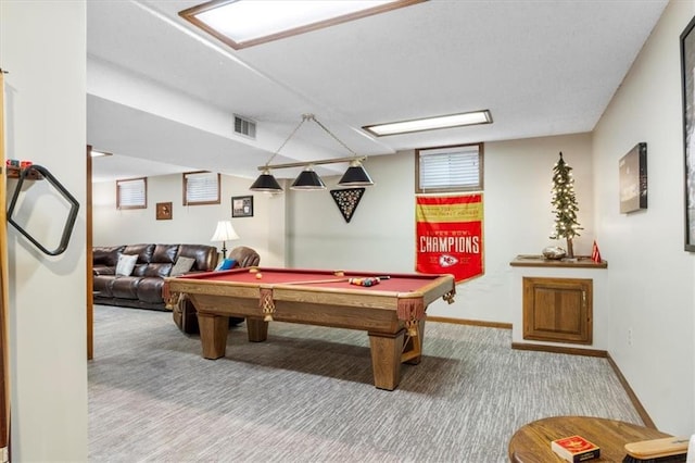 12806 Goddard Ave, Overland Park, KS 66213 - recreation room with carpet, pool table, and baseboards