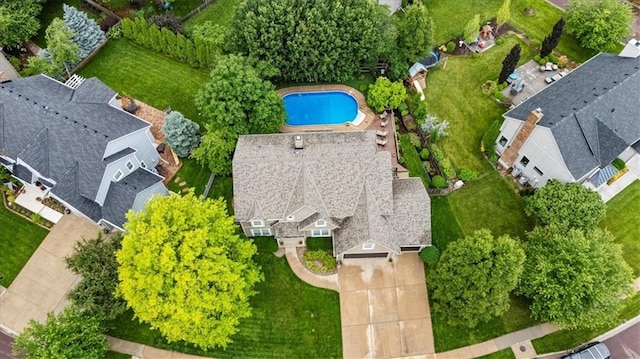 12806 Goddard Ave, Overland Park, KS 66213 - view from above of property featuring a pool area