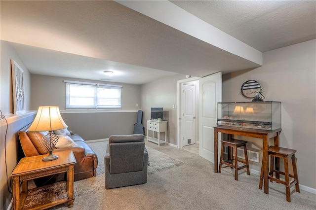 606 W Smith St, Spring Hill, KS 66083 - sitting room with carpet flooring and a textured ceiling