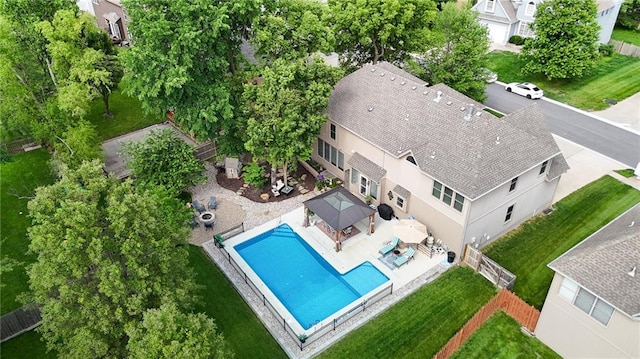 3832 SW Boulder Dr, Lees Summit, MO 64082 - drone / aerial view of a pool area
