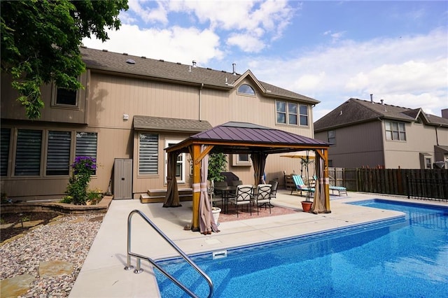 3832 SW Boulder Dr, Lees Summit, MO 64082 - view of swimming pool featuring a gazebo and a patio area