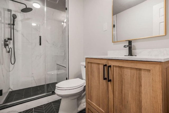 2308 W 95th St, Leawood, KS 66206 - full bath featuring vanity and a marble finish shower