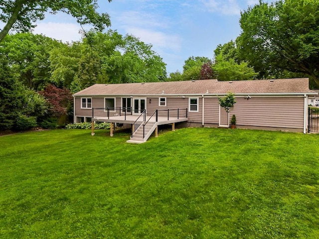 2308 W 95th St, Leawood, KS 66206 - back of house with a deck and a yard