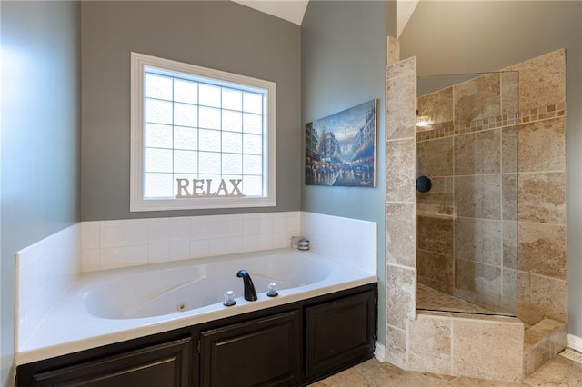 5916 NE Turquoise Dr, Lees Summit, MO 64064 - bathroom with a tub with jets and a walk in shower