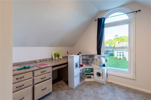 5916 NE Turquoise Dr, Lees Summit, MO 64064 - office space with vaulted ceiling and light carpet