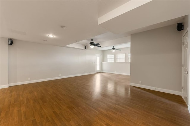 1955 Birmingham Rd, Liberty, MO 64068 - empty room with a ceiling fan, wood finished floors, and recessed lighting