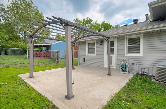 2917 N 83rd Ter, Kansas City, KS 66109 - view of patio with a pergola and central AC