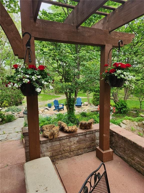646 E 800th Rd, Lawrence, KS 66047 - view of patio with a pergola