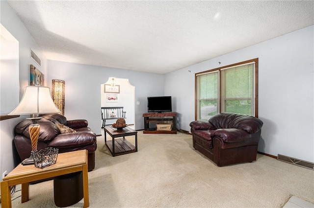 63 Maple Dr, Platte City, MO 64079 - living room with carpet floors and a textured ceiling