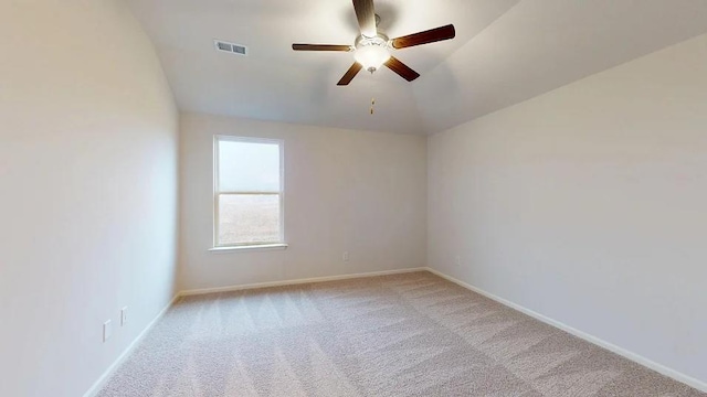 551 W Lanesfield St, Gardner, KS 66030 - empty room featuring light carpet, a ceiling fan, baseboards, and lofted ceiling