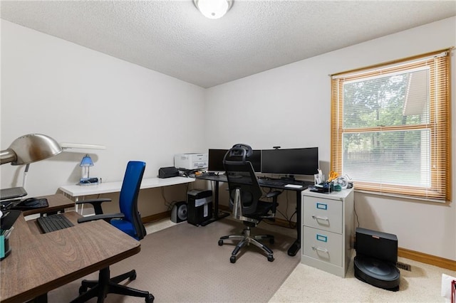 12484 S Hallet St, Olathe, KS 66062 - office area with carpet, a textured ceiling, and baseboards