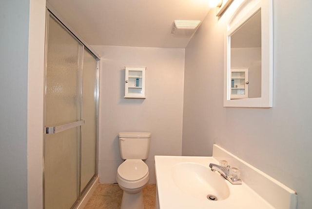 4737 Lone Elm St, Shawnee, KS 66226 - bathroom featuring toilet, a shower stall, and vanity