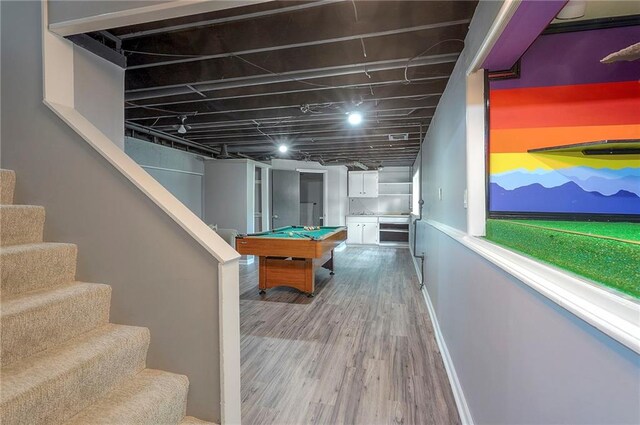 21614 W 72nd St, Shawnee, KS 66218 - playroom featuring wood finished floors, baseboards, and billiards table