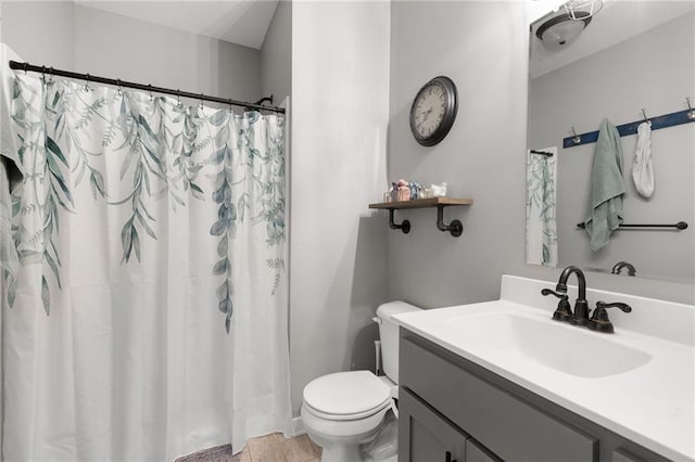 481 Olive Ct, Warrensburg, MO 64093 - bathroom featuring vanity, toilet, and curtained shower