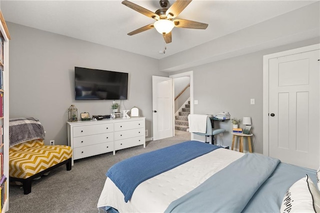 481 Olive Ct, Warrensburg, MO 64093 - carpeted bedroom featuring ceiling fan