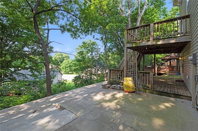 446 Hithergreen Dr, Lansing, KS 66043 - view of patio / terrace featuring a deck and stairs