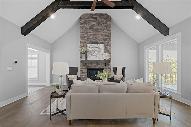 19433 W 114th Ter, Olathe, KS 66061 - living room with plenty of natural light, baseboards, and wood finished floors