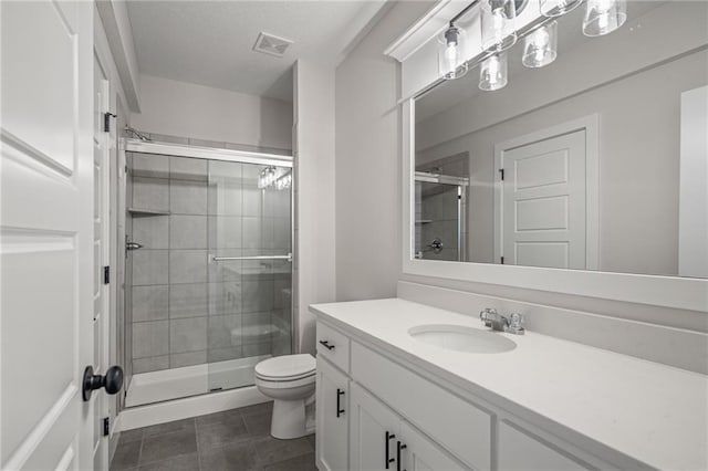 19477 W 114th Ter, Olathe, KS 66061 - full bath featuring a stall shower, vanity, and tile patterned floors