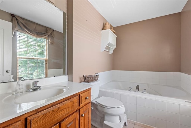 601 W 3rd Ter, Wellsville, KS 66092 - full bath featuring toilet, a bath, vanity, and tile patterned flooring