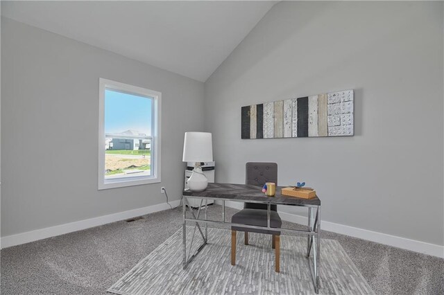 5858 Mccormick Dr, Shawnee, KS 66226 - office with vaulted ceiling, baseboards, and carpet