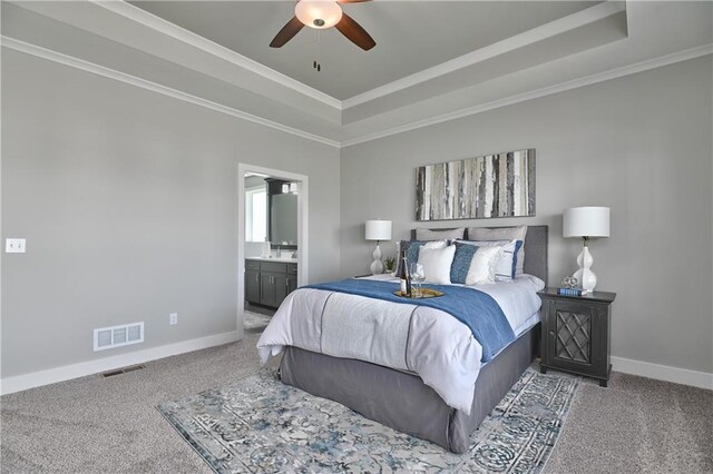 5858 Mccormick Dr, Shawnee, KS 66226 - bedroom featuring a raised ceiling, carpet flooring, baseboards, and ornamental molding