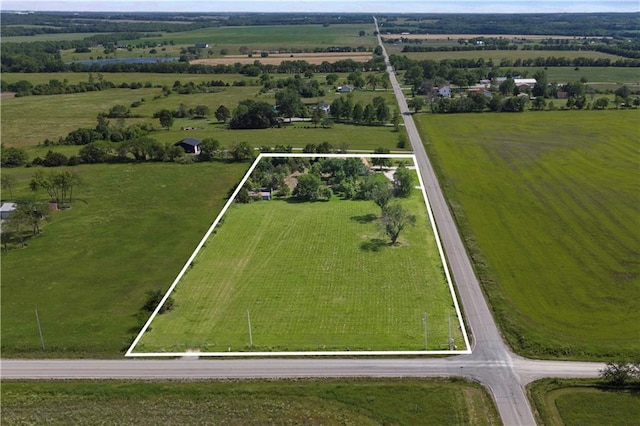 15215 Edgerton Rd, Gardner, KS 66030 - aerial view of sparsely populated area with property parcel outlined and agricultural land