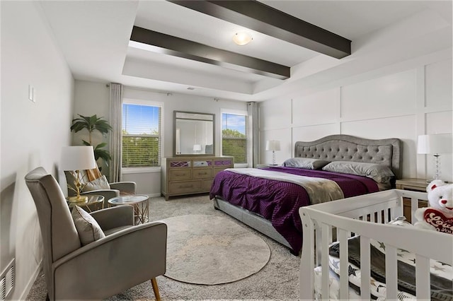 4820 NE 90th Ter, Kansas City, MO 64156 - bedroom featuring carpet floors and beam ceiling