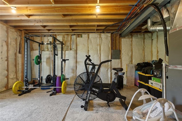 4820 NE 90th Ter, Kansas City, MO 64156 - workout area with electric panel