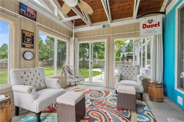 2436 SW Current Ln, Lees Summit, MO 64082 - sunroom featuring a ceiling fan and plenty of natural light