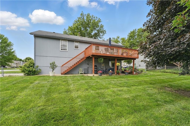 1453 Madison St, Lees Summit, MO 64081 - back of house featuring a deck and stairway