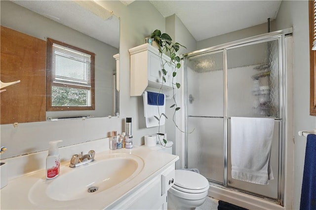 1453 Madison St, Lees Summit, MO 64081 - bathroom featuring toilet, a shower stall, and vanity